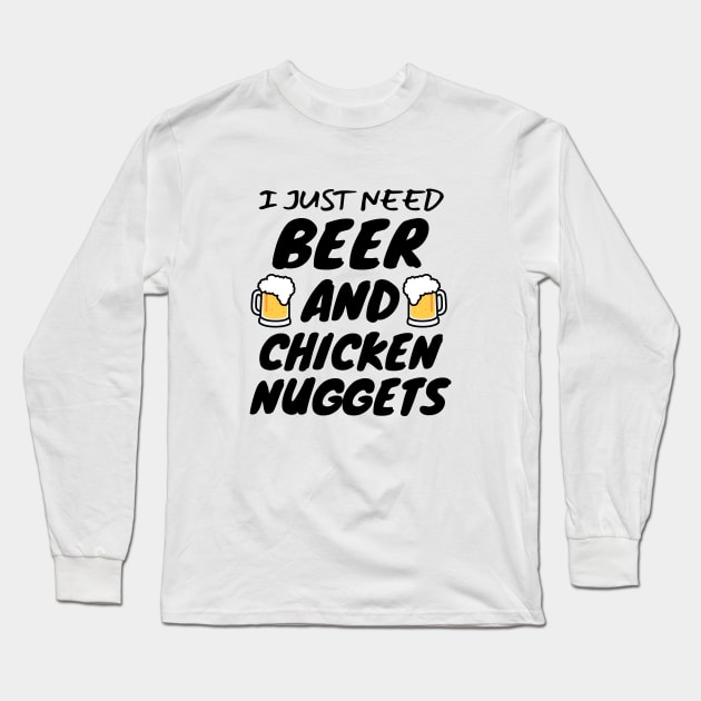 Beer And Chicken Nuggets Long Sleeve T-Shirt by LunaMay